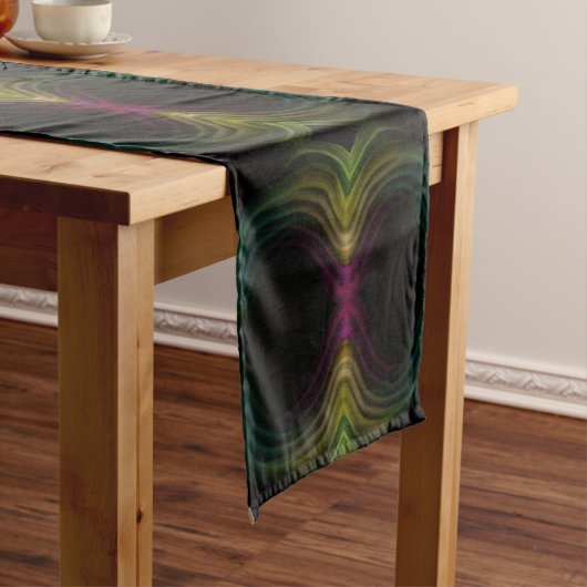 Kleurrijke Groovy Psychedelic Pattern Abstracte Ku Korte Tafelloper (Voorbeeld)