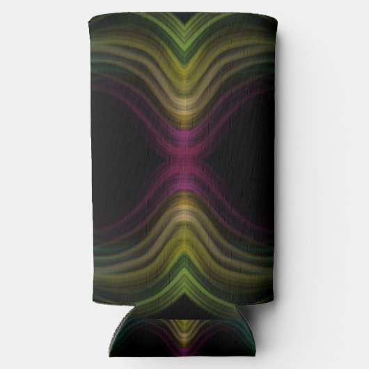 Kleurrijke Groovy Psychedelic Pattern Abstracte Ku Seltzer Blikjeskoeler (Achterkant)