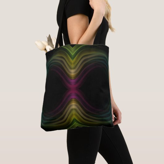 Kleurrijke Groovy Psychedelic Pattern Abstracte Ku Tote Bag (Dichtbij)