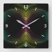 Kleurrijke Groovy Psychedelic Pattern Abstracte Ku Vierkante Klok (Voorkant)