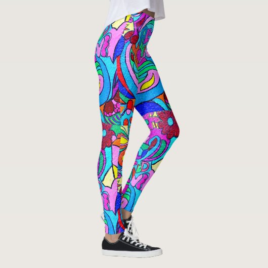 kleurrijke groovy psychedelische liefde leggings (Rechts)