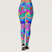 kleurrijke groovy psychedelische liefde leggings (Achterkant)