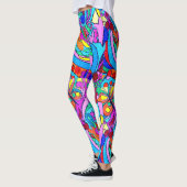 kleurrijke groovy psychedelische liefde leggings (Links)