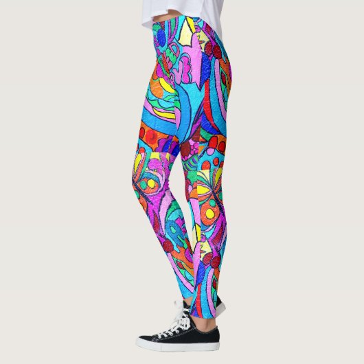 kleurrijke groovy psychedelische liefde leggings (Links)