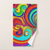 Kleurrijke Groovy Rainbow Swirls Bad Handdoek (Handdoek)