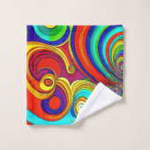 Kleurrijke Groovy Rainbow Swirls Bad Handdoek (Wasdoekje)