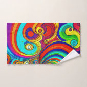 Kleurrijke Groovy Rainbow Swirls Bad Handdoek (Handdoek)