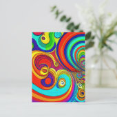 Kleurrijke Groovy Rainbow Swirls Briefkaart (Staand voorkant)