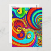 Kleurrijke Groovy Rainbow Swirls Briefkaart (Voorkant / Achterkant)