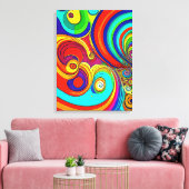 Kleurrijke Groovy Rainbow Swirls Canvas Afdruk (Insitu (Woonkamer))