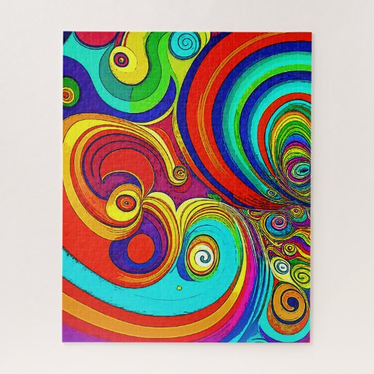 Kleurrijke Groovy Rainbow Swirls Legpuzzel (Verticaal)
