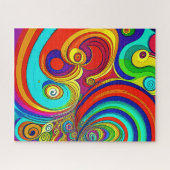 Kleurrijke Groovy Rainbow Swirls Legpuzzel (Horizontaal)