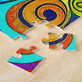 Kleurrijke Groovy Rainbow Swirls Legpuzzel (Zijkant)