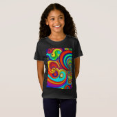 Kleurrijke Groovy Rainbow Swirls T-shirt (Voorkant volledig)