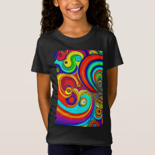 Kleurrijke Groovy Rainbow Swirls T-shirt