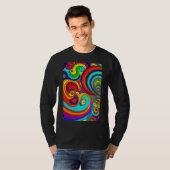 Kleurrijke Groovy Rainbow Swirls T-shirt (Voorkant volledig)