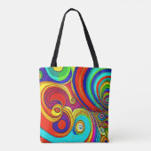 Kleurrijke Groovy Rainbow Swirls Tote Bag (Achterkant)