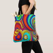 Kleurrijke Groovy Rainbow Swirls Tote Bag (Dichtbij)