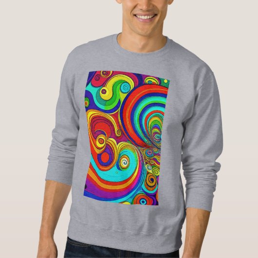 Kleurrijke Groovy Rainbow Swirls Trui (Voorkant)