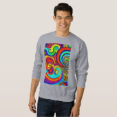 Kleurrijke Groovy Rainbow Swirls Trui (Voorkant volledig)