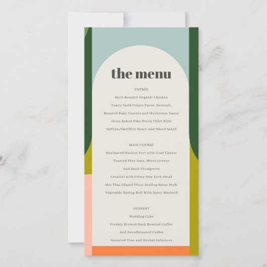 Kleurrijke Groovy Retro Arch Bold Weddenemenkaart Bedankkaart (Voorkant)