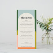 Kleurrijke Groovy Retro Arch Bold Weddenemenkaart Bedankkaart (Staand voorkant)