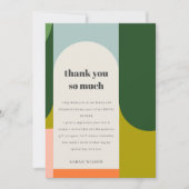 Kleurrijke Groovy Retro Boog Abstract Bruiloftssho Bedankkaart (Voorkant)