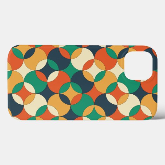 Kleurrijke Groovy Retro Circled Case-Mate iPhone Case (Achterkant (horizontaal))