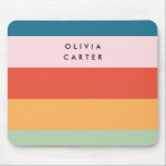 Kleurrijke Groovy Retro Horizontale Stripe Naam Muismat<br><div class="desc">Kleurrijk Groovy Retro Horizontal Stripe Name muispad perfect als cadeau aan je vriend, tante, moeder, collega of medewerker.</div>