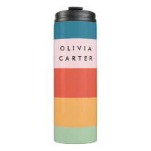 Kleurrijke Groovy Retro Horizontale Stripe Naam