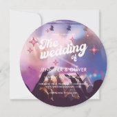 Kleurrijke Groovy Roze Glitter Disco Ball Bruiloft Kaart (Voorkant)