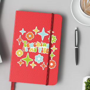 Kleurrijke Groovy Teaching is mijn Vibe, Leraar Sticker