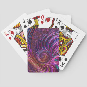 Kleurrijke Groovy Trippy Funky Spiraal Fractale Ku Pokerkaarten