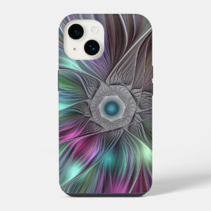 Kleurrijke Grote Bloem Abstracte Trippy Fractale K iPhone 14 Hoesje