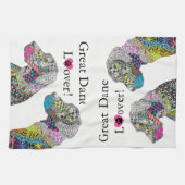 Kleurrijke Grote Deen Lover Keuken Handdoek (Horizontaal)