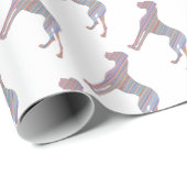 Kleurrijke Grote Deen Patroon Cadeaupapier (Rol Hoek)