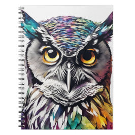 Kleurrijke Grote Gehoornde Uil | Notitieboek