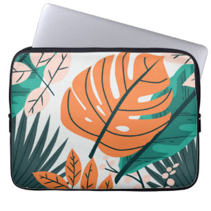 Kleurrijke Grote Tropische Bladeren Botanische Kun Laptop Sleeve