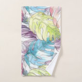 Kleurrijke grote tropische bladeren waterverf schi bad handdoek (Handdoek)