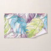 Kleurrijke grote tropische bladeren waterverf schi bad handdoek (Handdoek)