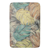 Kleurrijke grote tropische bladeren waterverf schi badmat (Voorkant Verticaal)