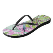 Kleurrijke grote tropische bladeren waterverf teenslippers (Schuin)