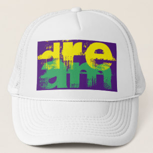 kleurrijke grunge DREAM lettering Trucker Pet