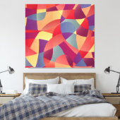 Kleurrijke Grunge: geometrische driehoeken achterg Canvas Afdruk (Insitu (Slaapkamer))