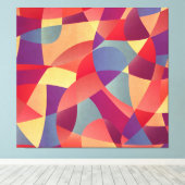 Kleurrijke Grunge: geometrische driehoeken achterg Canvas Afdruk (Insitu (Houten vloer))