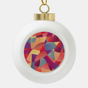 Kleurrijke Grunge: geometrische driehoeken achterg Keramische Bal Ornament