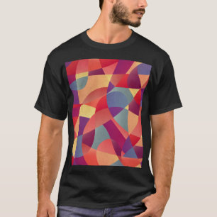 Kleurrijke Grunge: geometrische driehoeken achterg T-shirt