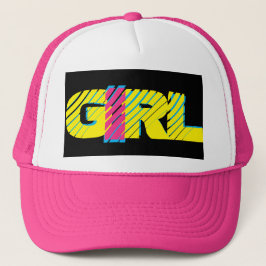 kleurrijke grunge GIRL-letters | Trucker Pet