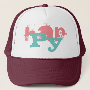 kleurrijke grunge HAPPY-letters Trucker Pet