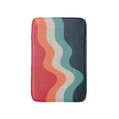 Kleurrijke grunge retro stijl golven badmat (Voorkant Verticaal)